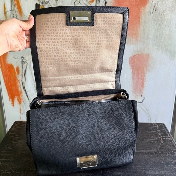 Kate Spade Black Leather and Suede Magnolia Park Top Handle Bag - Picture 8 of 15